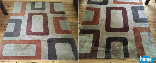 Cleaning traffic stains from a rug in Blackfriars, London SE1