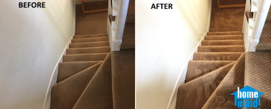 Staircase carpet cleaning in a shared house in Pimlico, London SW1P