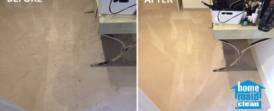 Makeup stains removal from a bedroom carpet in Dollar Bay, London E14